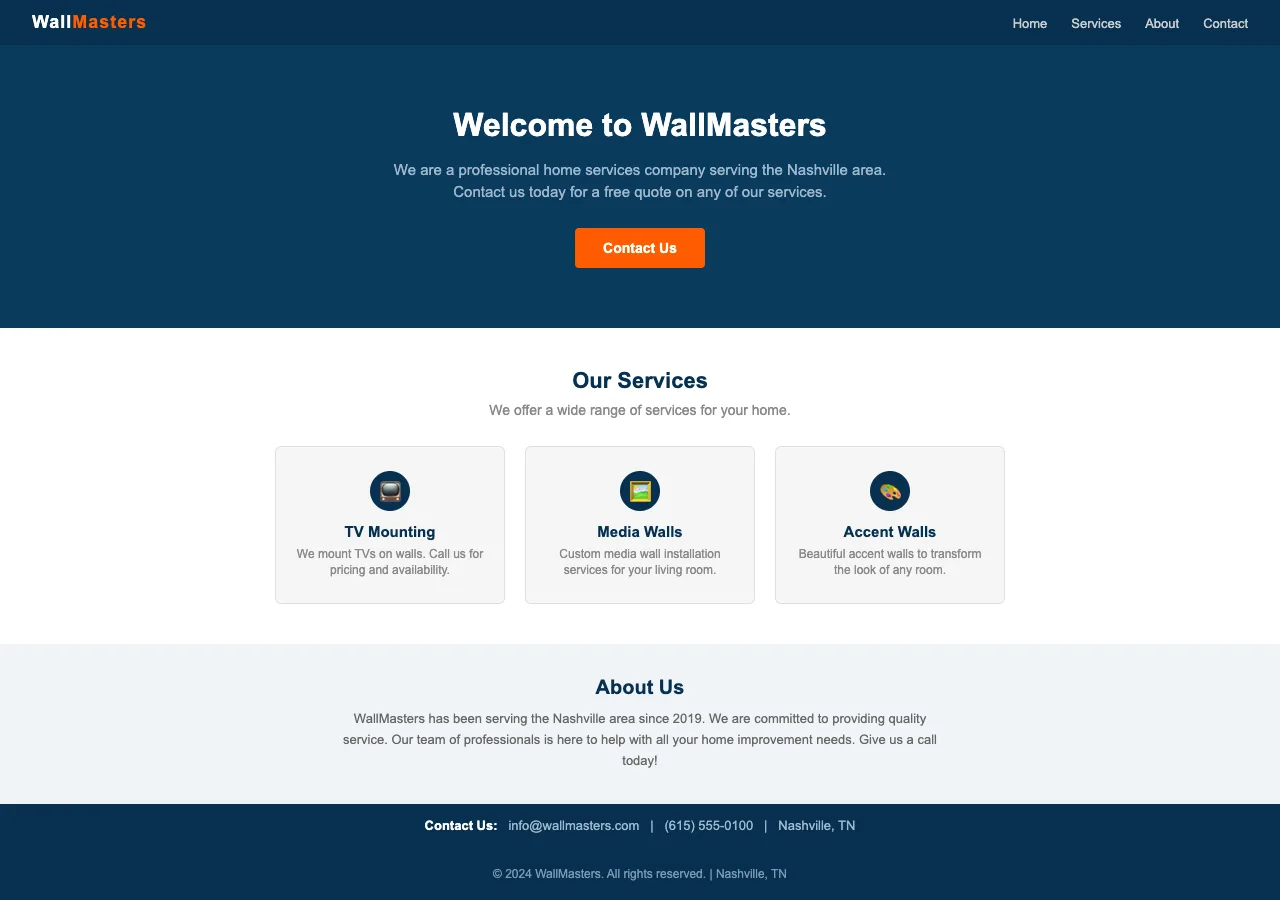 Website before rebuild, outdated design