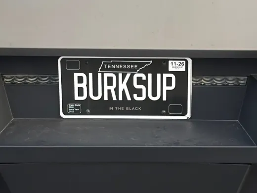 BurksUp license plate, Nashville, Tennessee