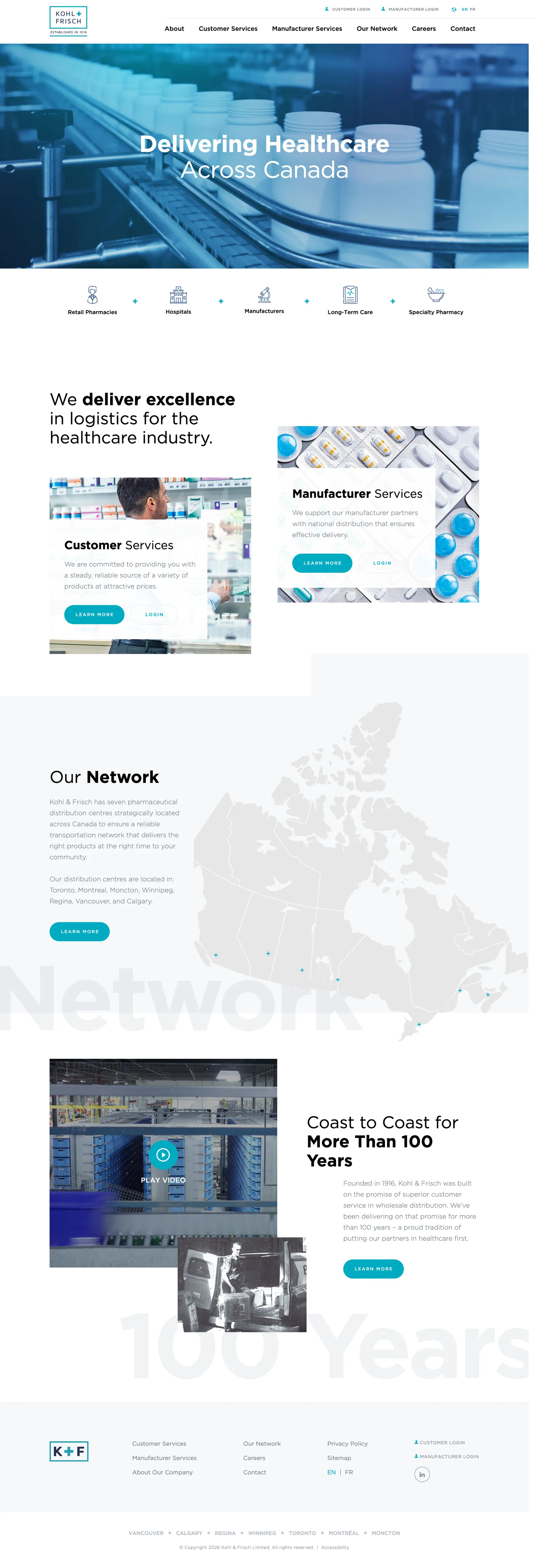 The Kohl & Frisch homepage, in the browser.