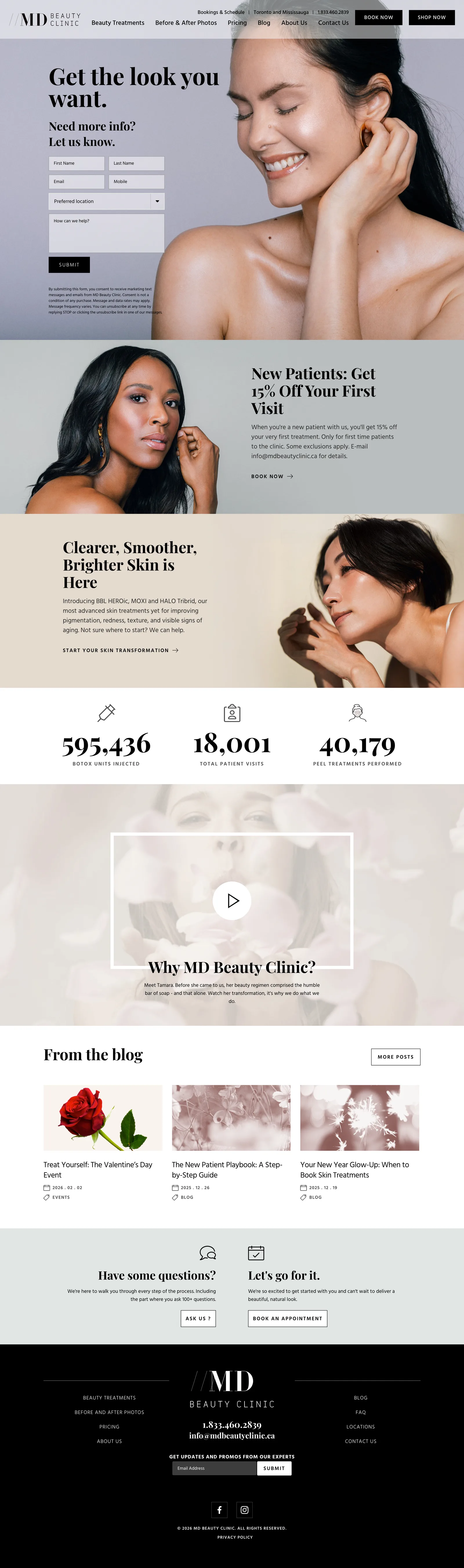 The MD Beauty Clinic experience, in the browser.
