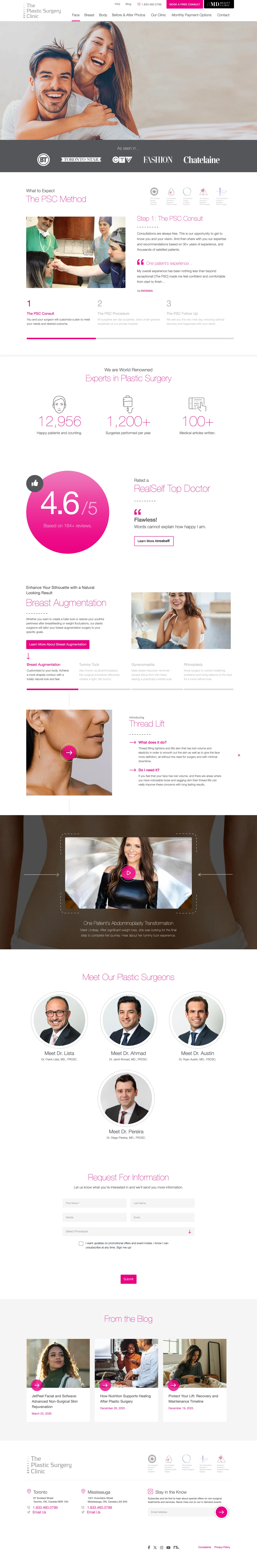 The Plastic Surgery Clinic homepage