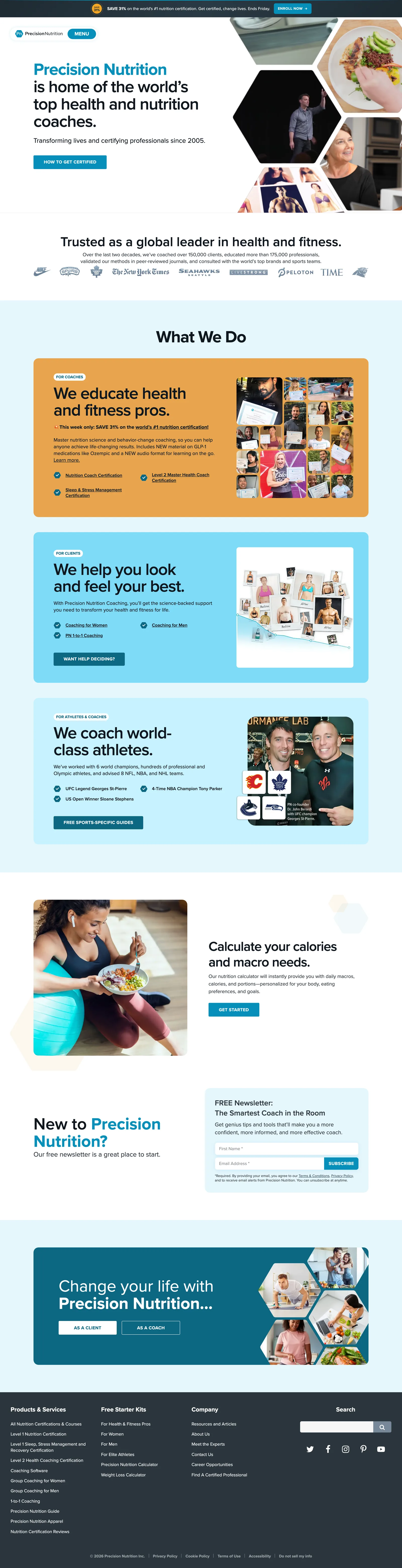 Precision Nutrition in the browser, content-first.