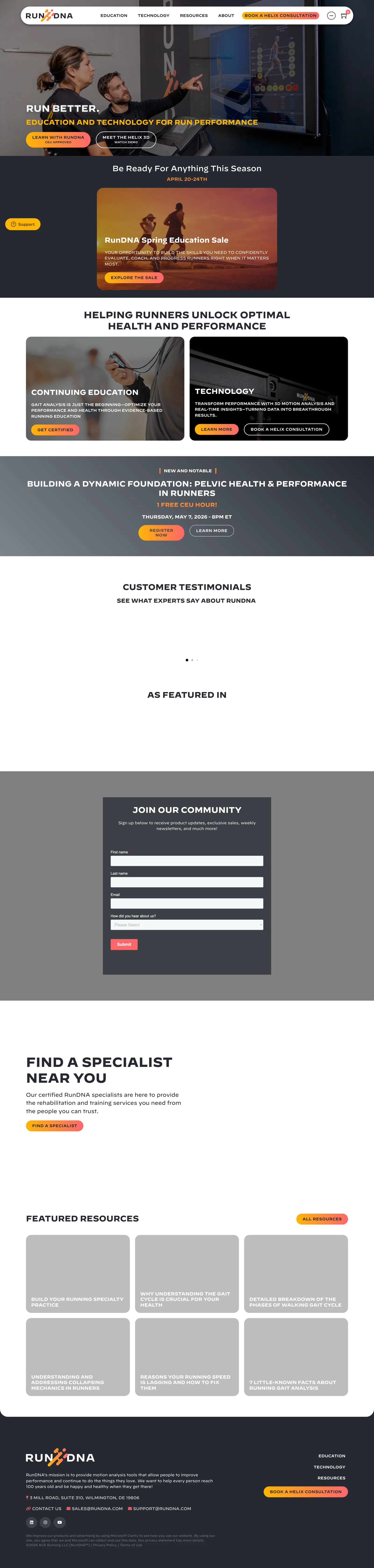 The RunDNA platform, in the browser.