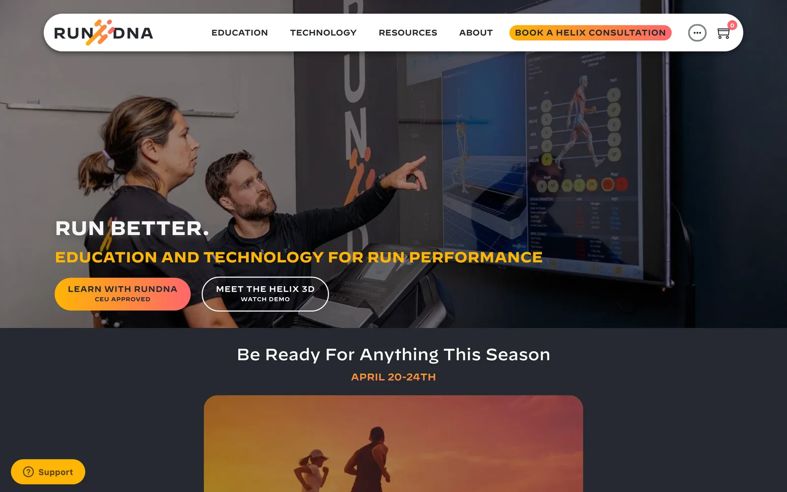 RunDNA, Adaptive cart for virtual courses and physical products. (desktop)