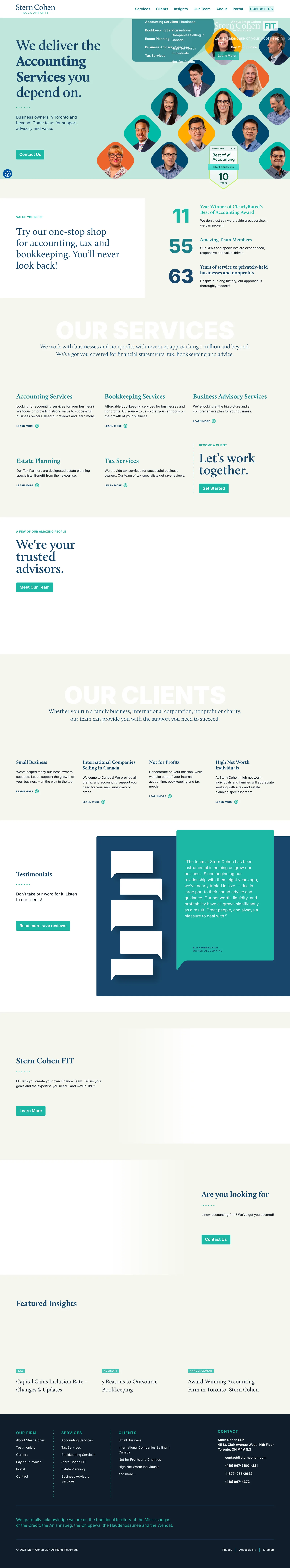 The Stern Cohen homepage, in the browser.