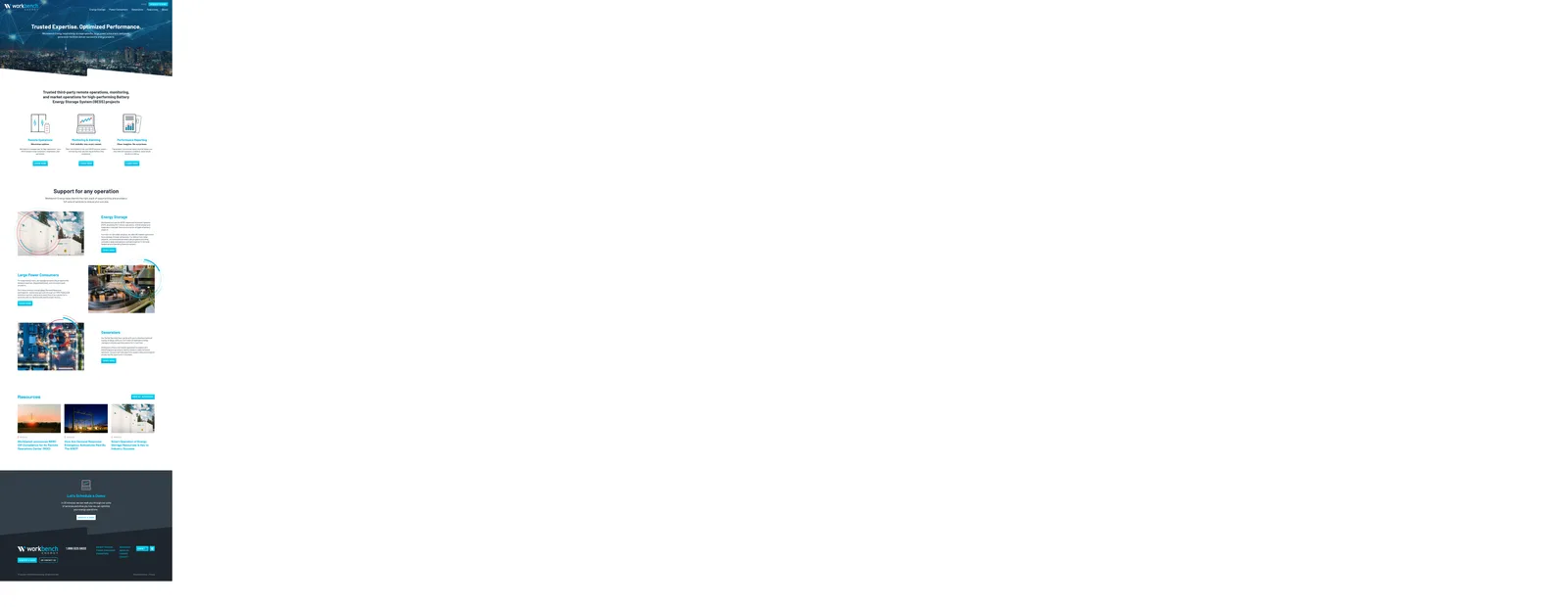 The Workbench Energy homepage, post-merger.